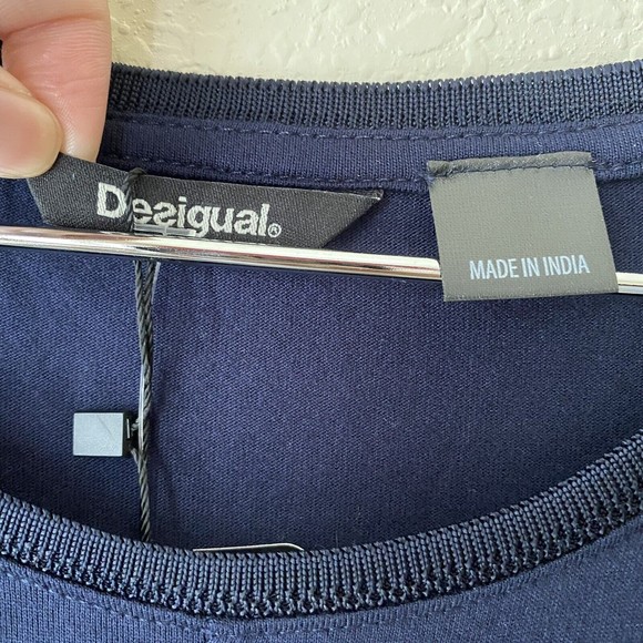 Disgual Womens Vest Norah Front Tie Dress Size Medium Blue NWT - Picture 4 of 7